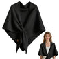 Pashmina Shawl Wraps Women Knitted Shawls and Wraps Cardigan Cape Wool Cashmere Shoulder Top Sweater Shawl Scarf forDailyWear - color: Black