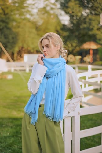 Pashmina Shawl Party Wraps Evening Dress Bridesmaid Long Cotton Scarves for Wedding - color: Light Blue 10