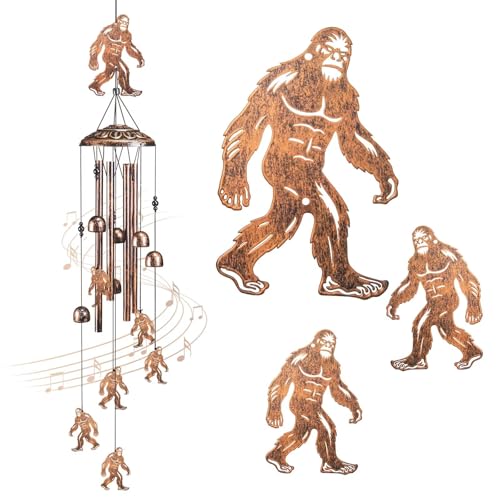 Bigfoot Wind Chimes for Outside,41" Metal Windchimes,Housewarming/Easter/Halloween/Festival/Birthday/Anniversary Bigfoots Gifts for Women/Men, Bigfoot Decor for Outside, Patio or Yard, Garden - size: Bigfoot