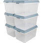 Hefty HI-RISE Stackable Storage Bins - Under Bed Storage Containers with Lids, Shoe Organizer, Plastic Storage Bins, Clear Shoe Boxes with XL Lid-Locking Latches, Durable Double Rim - 72qt (6 Pack) - size: 72 Qt - 6 Pack