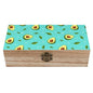 Rectangle Decorative Storage Box, Wooden Keepsake Organizer with Hinged Lid Avocado Green, Jewelry Memory for Birthday Office