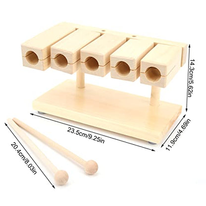 Wood Percussion Block 5 Tones Rhythm Maple Blocks with Hammer for National Opera Music