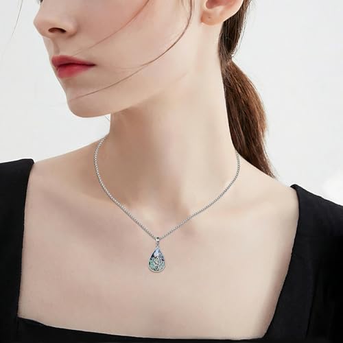 ONEFINITY Lotus Necklace 925 Sterling Silver Moonstone Pendant Necklace Yoga Lotus Jewelry for Women - style: style B
