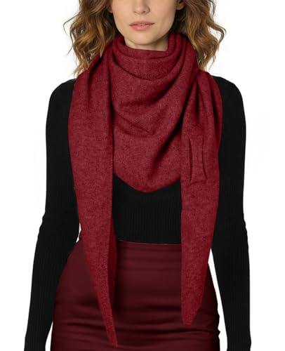 Women's Pashmina Shawl Wraps for Evening Dresses Wedding Bridal Open Front Poncho Cape Soft Large Scarf - color: Burgundy