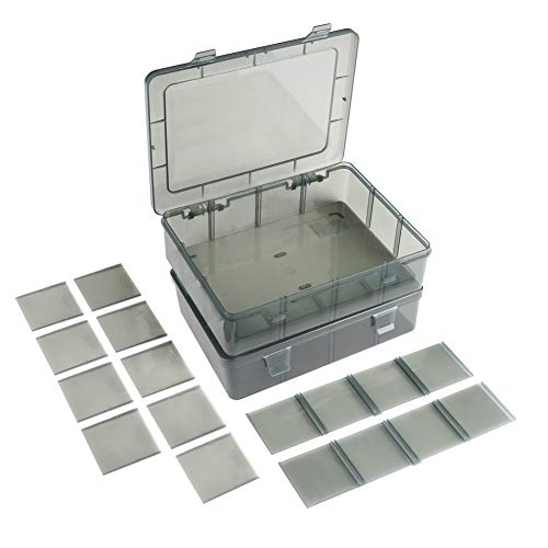 2 Pack Plastic Storage Organizer Box, Storage Container, Jewelry Organizer, Parts Storage Box with Dividers for Crafts, Beads, Buttons, Ornaments, Metal Parts, and More (12 Grids 2 Pack) - size: 12 Grids 2 Pack