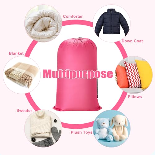 Nuogo 20 Pcs Laundry Bag Washable Travel Laundry Bags with Drawstring Lock Closure Large Heavy Duty for Camping Tent Blankets Dirty Clothes Yarn Fabric Storage, 38 x 24 Inches(Pink, Blue) - color: Pink, Blue