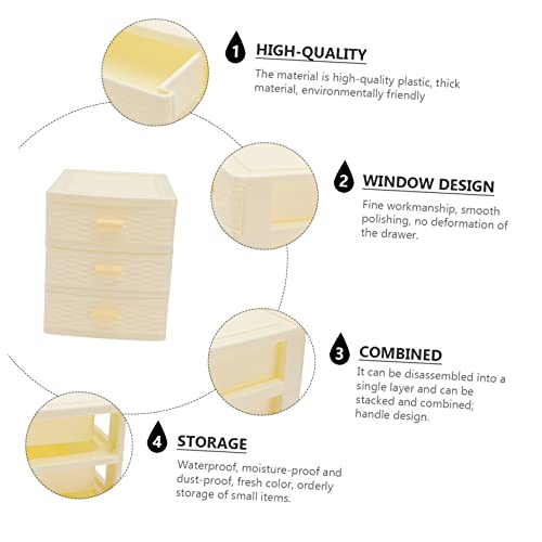 VALICLUD Multi-layer Plastic Storage Box Drawers Versatile Desktop Organizer for Jewelry Cosmetics and Accessories for Teens and Girls Room Decor