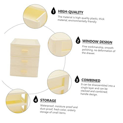 VALICLUD Multi-layer Plastic Storage Box Drawers Versatile Desktop Organizer for Jewelry Cosmetics and Accessories for Teens and Girls Room Decor