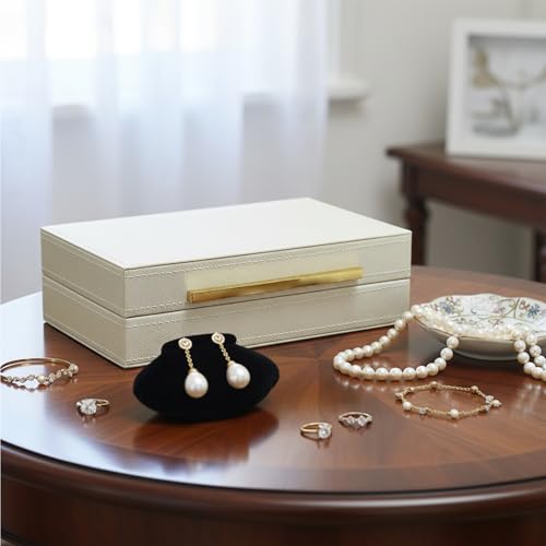 Decorative Box, 9.8 * 6.3 * 3.1inch Faux Leather Decorative Storage Boxes with Lids, for Modern Home Decor, Jewelry Organizer Home..