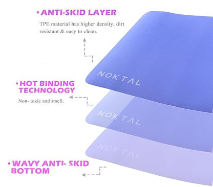 NOKTAL - Pilates Yoga Mat - ECO Friendly - High Density 6MM EXTRA THICK Yoga Mat - Non Slip - Workout Mat for Yoga, Pilates,Meditation and Floor Exercises