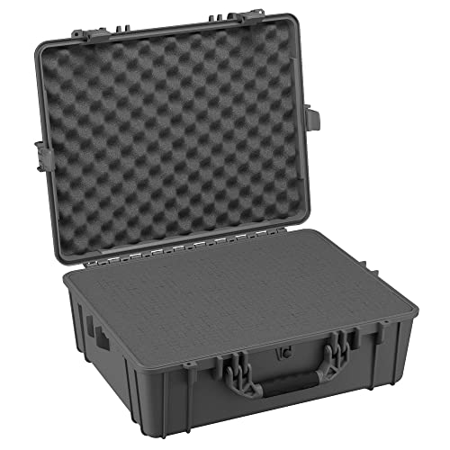 Condition 1 25" Large Waterproof Hard Case Model 839 with Foam, Portable Protective Storage Box for Travel, Hunting, Military, Tactical, Made in USA, 24.50"x 19.46"x8.41" Gun Metal Gray - color: Gun Metal gray