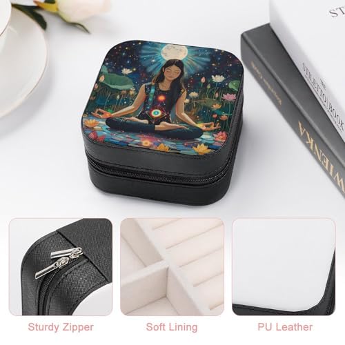 Seven Chakra Yoga Meditation Jewelry Box for Women Travel Cute Mini Jewelry Organizer Storage Case