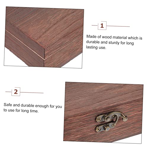 GLEAVI Wooden Storage Trunk Flip Storage Box Simple Case for Jewelry Practical Container