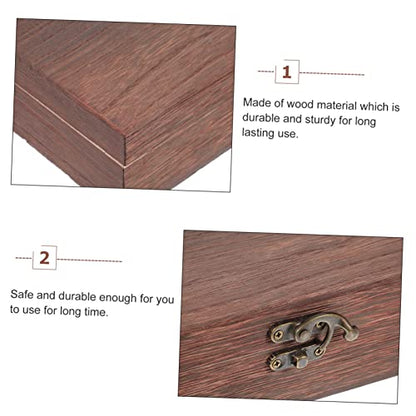 GLEAVI Wooden Storage Trunk Flip Storage Box Simple Case for Jewelry Practical Container