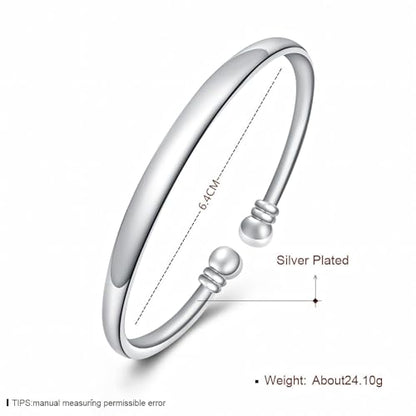 Handmade 925 Sterling Silver Bangle Bracelet Simple Silver/Gold Adjustable Cuff Bangles Durable Stainless Steel bracelet for Men &Women Daily Jewelry Gift for Anniversary Birthday Gift - color: Color 38