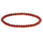 Keleny 4mm Natural Round Beads Gemstones Rock Crystal Stretch Bracelet 7 Inch Unisex - color: Dyed Red Agate