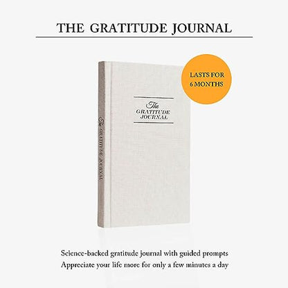 The Gratitude Journal - for More Mindfulness, Happiness, Positive Vibes, Affirmations, Productivity, and Self Reflection -Undated Daily Journal - color: Beige