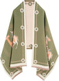 Women's Reversible Pashmina Shawl Wrap for Women Big Scarf Holiday Gifts - color: 04-green-orange-white