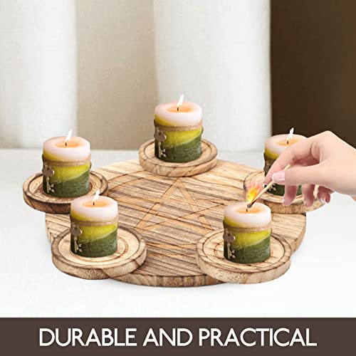 Pentagram Candlestick Dinner Party Wedding Wood Altar Supplies