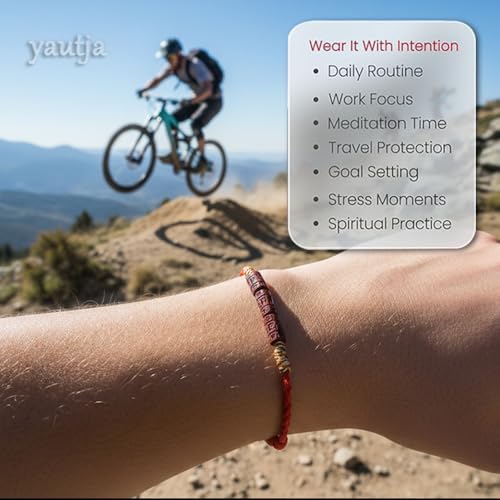 yautja Tibetan Buddhist Lucky Red String Bracelets Spiritual Protection Handmade Adjustable Red Buddha Bracelet Yoga Prayer Cinnabar Beads Amulet Bracelet Evil Protection Women Jewelry Gift for Health Charm Wealth Good Fortune - color: red with talisman