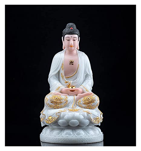 Sculpture Tabletop luckxuan Statue Decoration Meditative Seated Buddha Figurine Jade Praying Buddha Sculpture for Home Outdoor Decoration Sculpture Decor