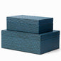 Decorative Storage Boxes Set of 2 Faux Ostrich Leather Decorative Boxes with Lids Large Nesting Jewelry Boxes, Photo Memory Box Modern Home Decor