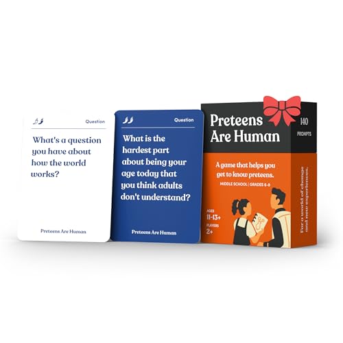 Preteens are Human | 140 Conversation Cards to Help You Get to Know Preteens | Card Game for Middle School Preteens | Designed by Experts for Grades 6-8 | Ages 11-13+ - style: Preteens Are Human