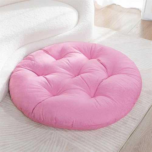 Lifup Extra Large Round Floor Pillow Cushion for Adults, 39 Inch Tufted Meditation Cushion Pillow for Classroom Balcony Tatami Living Room Yoga Seating Pink 39"
