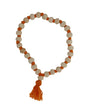 White Tulsi Beads Sumarni Mala (Bracelet) 27+1, 8MM Beads Mala Rosray, Tulsi Sumrni Mala, for Meditation and Spiritual Practice (Orange Thread)