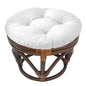 Futon Seat Cushion, Overstuffed Round Tatami Indoor Outdoor Seat Pads Chair Pad, Solid Color Footstool Cushion, not Include Chairs(18inch) (White) - color: White