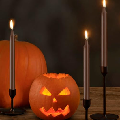 24 Pack Brown Spell Chime Candles – Premium Mini Unscented Taper Candles for Rituals, Prayer, Meditation, Altar, Spells – 4" Tall – Ideal for Witches & Spiritual Practices - color: Brown
