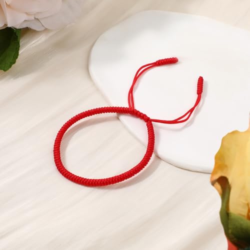 WY LIGHTING LEVEL Handmade Red String Bracelet Authentic Blessed Tibetan Buddhist Monks Bracelet Prayer Protection Good Luck Knot Bracelets Woven Rope