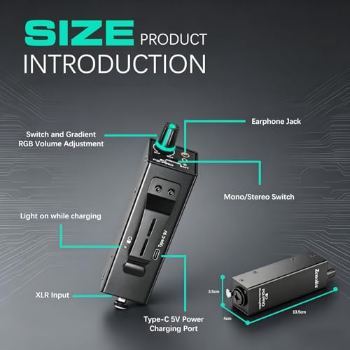 P2-Pro Portable in Ear Monitor Amplifier, Headphone Amp with XLR/TRS Inputs 3.5mm Output, Headphone Amplifier with Durable Belt Clip, Stereo/Mono Switch for Drummers, Guitar, Keyboardists - color: PRO