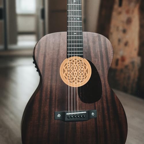 Toddmomy Acoustic Guitar Soundhole Cover, 4.3" Wooden Sound Hole Dampener for Feedback Reduction, Decorative Lute Hole Mute Accessory