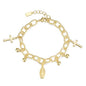 Bracelet for Women 14K Gold Plated Dainty Chain Simple Jewelry - style: Gold-Tone Religious Charm