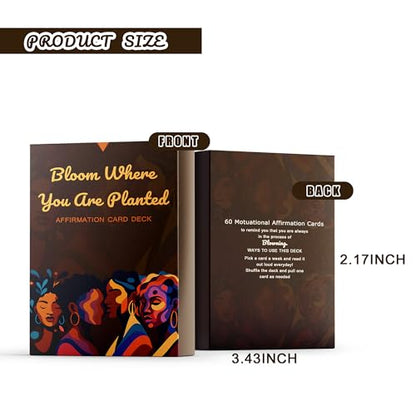 Affirmation Cards for Black Women – 60 Positive Daily Empowerment Cards with Display Stand, Self-Care & Confidence Deck, Inspirational Self Care Cards with Positive Quotes, Gifts for Black Women, Motivational Gift Set