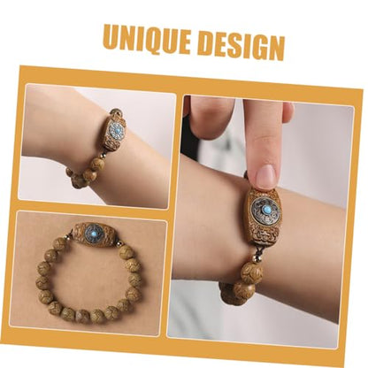Beavorty Wooden Beads Bracelet for Women Handmade Rosary Jewelry Stylish String Bracelet Durable Natural Design for Everyday Wear present for Loved Ones
