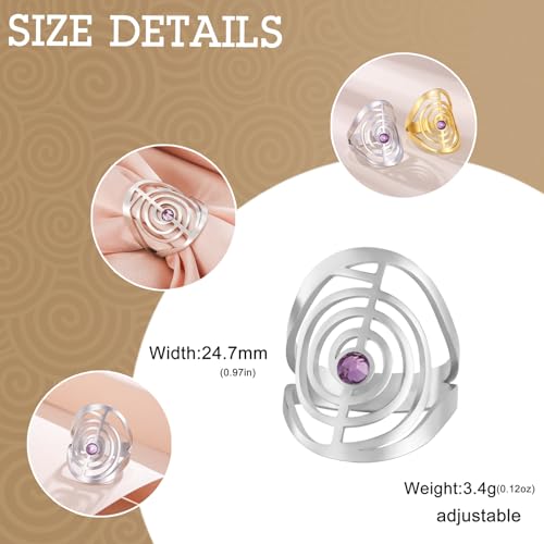 Dreamtimes Cho Ku Rei Reiki Ring Protection Healing Symbol Yoga Rings For Women Sacred Geometry Stainless Steel Energy Yoga Power Ring Sacred Geometry Amulet - color: Silver-P