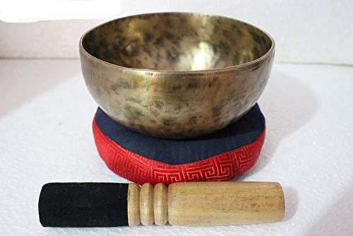 Singing Nepal Solar Plexus Chakra E Note Authentic Hand Hammered Tibetan Meditation Singing Bowl 7 Inches - Yoga Old Bowl