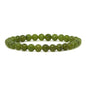 Justinstones Gem Semi Precious Gemstone 6mm Round Beads Stretch Bracelet 6.5 Inch Unisex - color: Canadian Nephrite