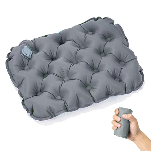Inflatable Seat Cushion, Lightweight Camping Air Sitting Pad, Waterproof Portable Air Cushion for Climbing Hiking Office Airplane Car Stadium Seat (Grey) - color: Grey