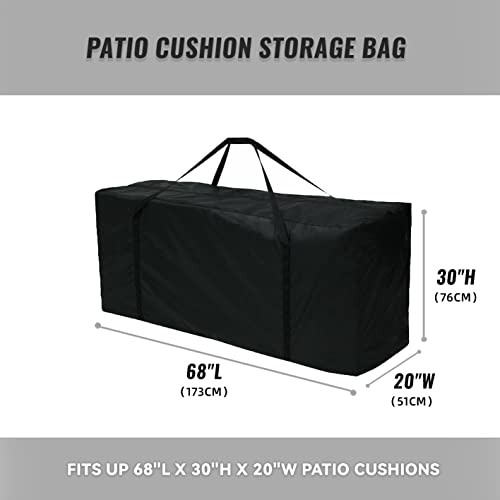 Outdoor Patio Cushion Storage Bags 68Inch Waterproof Extra Large Patio Furniture Cover Cushion Storage Bag with Handle and Zipper - color: 2 Pack