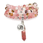 Natural Japa Mala 108 Beads Bracelet Necklace Meditation Accessories with om Chram and Reiki Quartz Hexagonal Prism Pendant - style: Watermelon Tourmaline