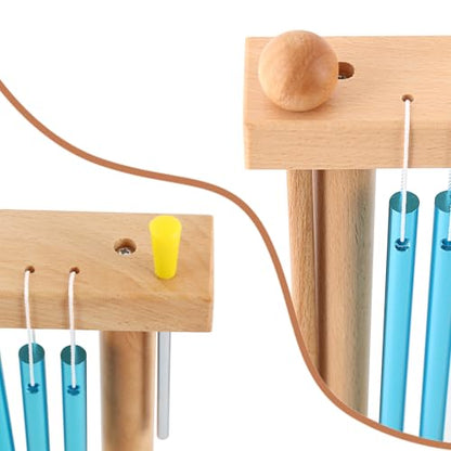 EASTROCK 20 Note Chime Table Wind Chime Bar Percussion Instrument Single Row Chime Hand Chimes Relaxing Meditation Healing Sound Desktop Decoration (Blue) - color: Blue