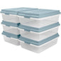 Hefty 40 Quart Hi-Rise Storage Bin with Lid, Stackable Plastic Container Tote for Home, Office, and Classroom Organization, 6 Pack, Smoke Blue - size: 40 Qt - 6 Pack