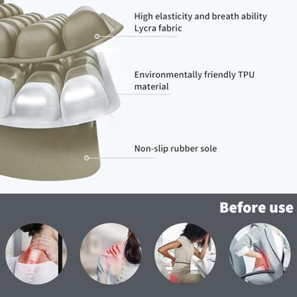 Travel Cushion, 3D Inflatable Airplane Seat Cushion, Car Portable Breathable Comfort Cushion,Office Wheelchair Pad, Camping Seat Mat (Khaki-36) - color: Khaki-36