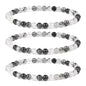 Justinstones Gem Semi Precious Gemstone 3pcs 4mm Round Beads Stretch Bracelet 6.5 Inch Unisex - color: Black Rutilated Quartz