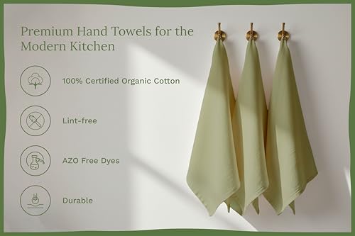 Organic Cotton Sage Flour Sack Kitchen Towels - 10 Pack, 27"x27", Highly Absorbent, Lint-Free Flour Sack Tea Towels for Baking, Kitchen and Dish Drying - 100% Cotton Sage Dish Rags (10 Pack) - color: Sage