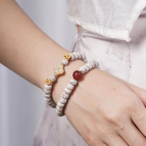 Natural Star Moon Bodhi Bracelet for Women Men Double-loop Winding Star Moon Bead Bracelet Meditatioon Healing Anxiety Relief Energy Buddha Bead Bracelets Birthday Gift - color: Bodhi 124