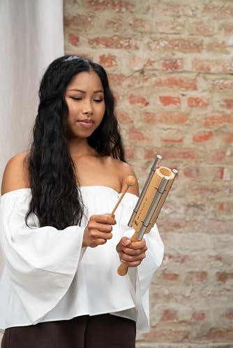 Three Tone Energy Chime with Long Resonance For Calming Meditation, ASMR, Sound Healing, and Yoga — Includes Mallet - style: Hz Major triad: E6, G#6, B6